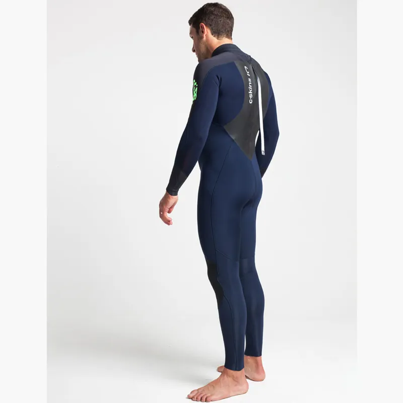 C-Skins Mens Session 3/2 Back Zip Wetsuit Slate/Lime-2